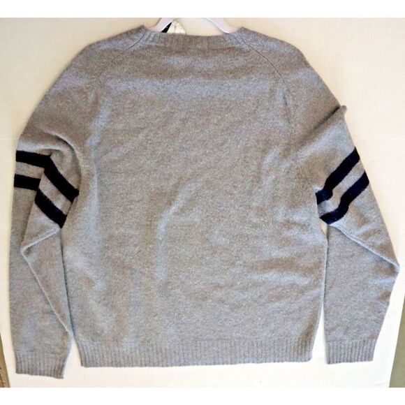The Men’s Store Bloomingdale's Sz XL Grey Cashmere Striped Sleeves Sweater $148 - Picture 8 of 11